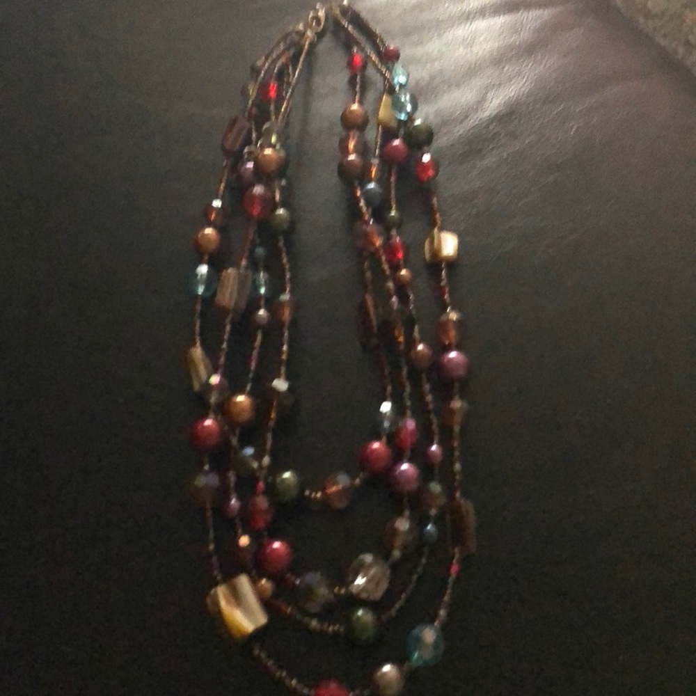 Statement Beaded Adjustable Necklace - image 1